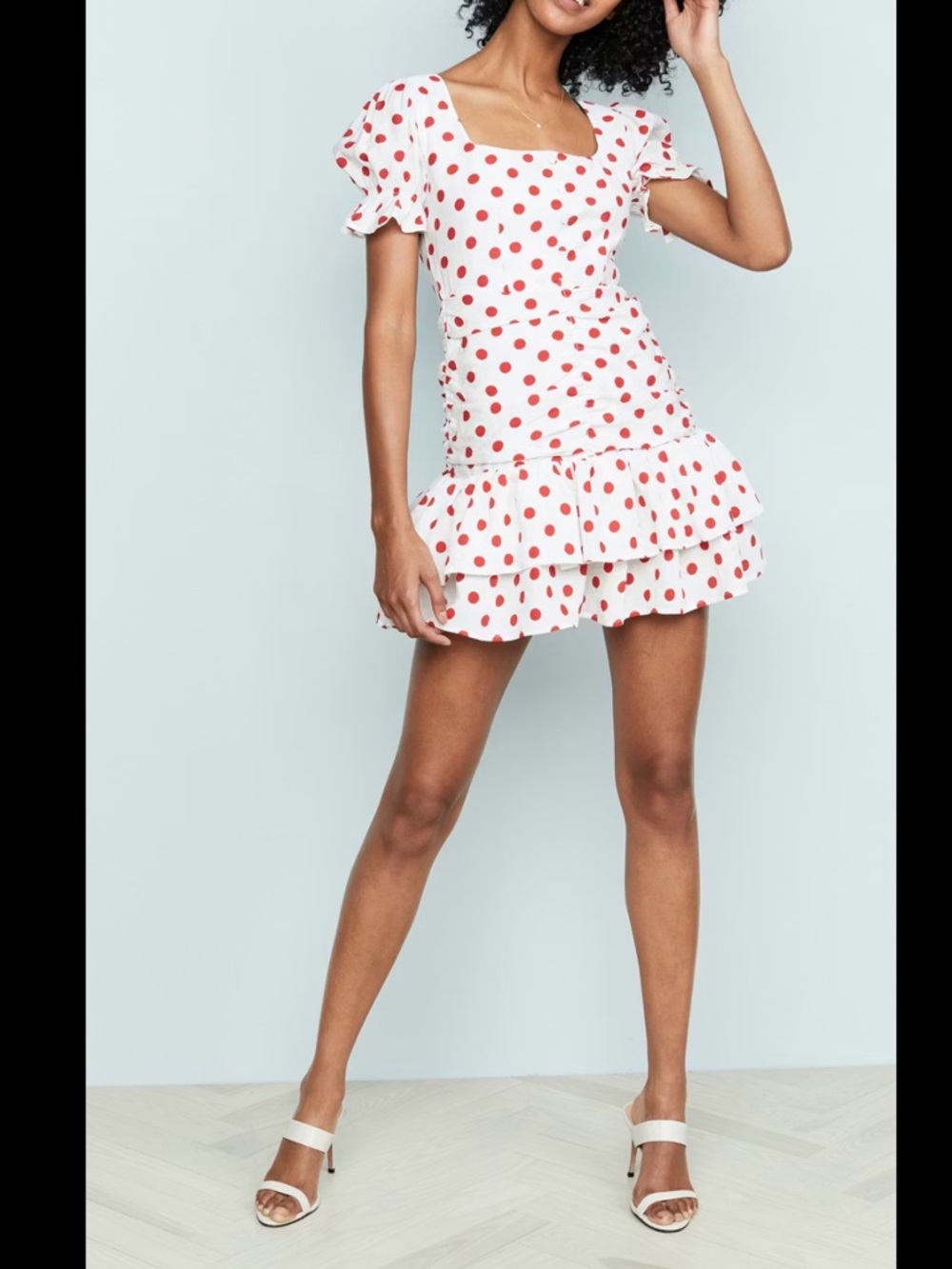 Endless Rose White Mini Dress with Red Polka Dots